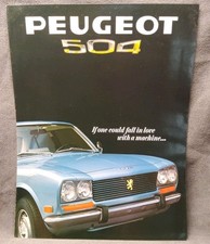 1970 Peugeot 504 Sedan Sales Brochure Folder Excellent Original 70 picture