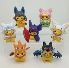 New* Poncho Pikachu Cosplay Pokemon Figures - Set of 7 Pikachu Figurines 3