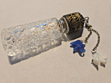 VINTAGE/ANTIQUE IRICE CZECH SCENT BOTTLE w DANGLE TINY ELEPHANTS #2199/1107  picture