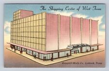 Lubbock TX-Texas, Hemphill-Wells Co. Shopping Center, Linen Vintage Postcard picture
