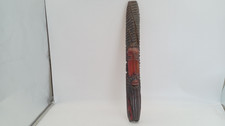 Vintage Hand Carved Wood Jamaican Long Face Wall Mask Folk Art Tribal Decor picture
