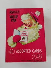 Rare Vtg Woolworth Christmas Greeting Card Box + 37 Vtg Christmas/Misc Cards picture