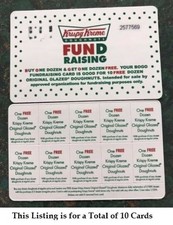 LOT OF 10 *Krispy Kreme Cards - Buy One Get One Dozen FREE - 10 Offers Per Card* picture