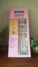 Easter Tree w/ Basket Base, 24 Handpainted Wood Ornaments in Original Box picture