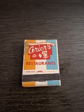 Vintage Grier's Restaurants Matchbook Catering Dining Circa 1950s picture
