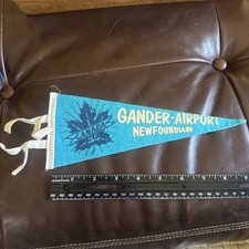 GANDER-AIRPORT NEWFOUNDLAND Vintage Pennant  Travel Souvenir Flag Banner Canada picture