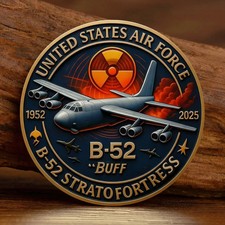 U.S. Air Force B-52 BUFF Stratofortress Challenge Coin Military Veteran Gift picture