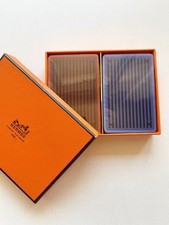HERMES Playing Cards Set of 2 - Sealed with Orange Box  H logo stripe NEW picture