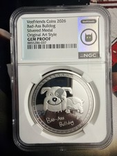 VeeFriends Bad-Ass Bulldog NGC GEM PROOF Silver Medal 2026 Original Art Style picture