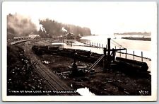 Vtg Tillamook Oregon OR Train Of Saw Logs Logging Railroad RPPC Postcard picture