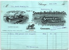 1909 Chicago cork billhead to Busch Brewing w/brewery view picture