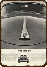 1961 PORSCHE 356 Car YOU'D SMILE TOO Vintage-Look DECORATIVE REPLICA METAL SIGN picture