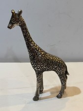 Metal Standing Giraffe Figurine Hollow 8.25