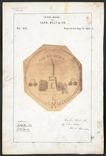 Photo:Cahn Belt Co Rye Whiskey Trademark 1872 Trade Mark Label picture