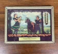 Vintage Advertising Thermometer Framed Cowboy Scene Sloan Supply Greenville PA picture