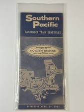 Vintage 1962 Southern Pacific Railroad Timetable Serves The Golden Empire MINT picture