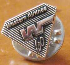 Vintage Western Airlines 60 Year Pin Sterling 1986 Small Embossed Lapel Pin picture