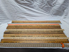 Vintage Original Advertising Wooden Yardsticks Lot w/ Metal Rules picture