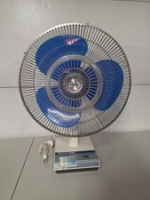 Vintage Galaxy 16 Inch Oscillating Fan 3 Speed, Retro Blue - Tested And Working picture