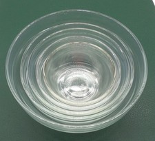 VTG Clear Durable Glass Nesting Mixing Bowls Spun Glass French Style MCM Prep picture