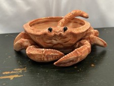 Fitz & Floyd Ceramic Crab Dip Sauce Bowl Dish Shell Spoon Nautical Ocean 1992 picture