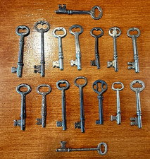 Lot Of Early Old Iron Skeleton Keys Antique Metal Keys large Handmade 16 Total picture
