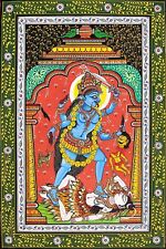 Mother Goddess Kali Watercolor Framed Painting Hindu Mythology Collectible picture