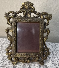 ANTIQUE VTG ORNATE CAST BRONZE FRENCH ROCOCO STYLE PICTURE PHOTO FRAME picture