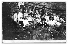Antique Early 1910s - Large Group of Friends - Real Photo Postcard (UnPosted) picture