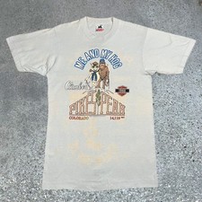 Vintage 80s Harley-Davidson Hog Graphic Pikes Peak Biker T-Shirt Size Medium picture