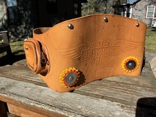 Vintage 1950’s Harley Davidson Genuine Leather Kidney Belt Studded Daisy Flowers picture