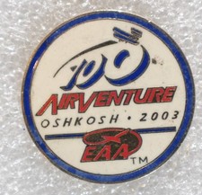 EAA AirVenture Oshkosh 2003 Pinback Button Aviation Air Show Flying Souvenir picture
