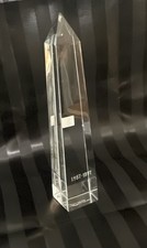 Crystal Obelisk Gerald Gulotta for Atlantis 27cm Signed 1987 Collectable  picture