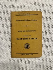 1947 Southern Railway System Rules Governing the use and Operation of Track Cars picture