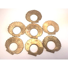 Rare Solid Brass Vintage Unique Napkin Rings Set Of 7 picture