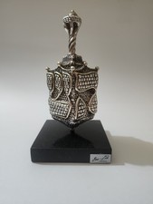 Vtg Ben Zion  Isreal 925 Sterling Silver  Driedel  Sculpture  Stone Base  7.5