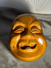 VINTAGE DEEP CARVED CHINESE MAN'S HEAD BOX -6.5