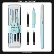 Writech Fine Nib Fountain Pen Set, Ergonomic Soft Grip with 3 Ink Cartridges picture