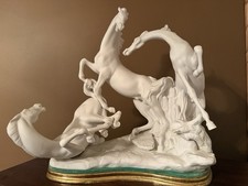 Lladro Group Of Horses #1022 White Matte 1982-83 With Catalog And 1989 Appraisal picture