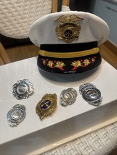 St. LUCIE COUNTY FLORIDA FIRE Department Ft Pierce Florida 5 Badges Hat Vintage picture