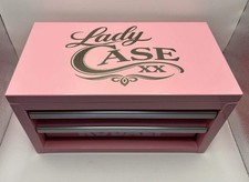 Custom Engraved Lady Case XX Pink Kobalt Mini Toolbox 2 Drawer Knife Storage picture