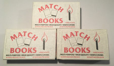 3 X Sealed Vintage Bradley Industries 1000 White Book Matches NOS Illinois USA picture