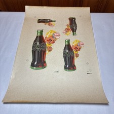 Original Vntg NOS 1950’s Coca Cola Vending Machine Advertising Decals Sprite Boy picture
