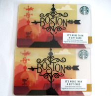 LOT OF 2 Starbucks Card 2018 BOSTON 