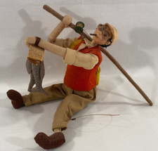 NEEDS REPAIR Vintage Roldan Cloth Fisherman Doll Figure No Tag picture