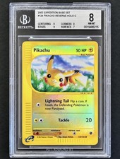 Pokemon Expedition Reverse Holo Foil Pikachu 124/165 BGS 8 NM-MT Atsuko Nishida picture