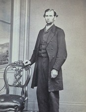 Antique CDV Civil War Era 1860s Photo Handsome Man Bronk Ballston Spa New York picture