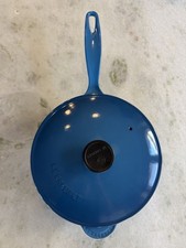 New Le Creuset Saucier 24 3qt Marseille Blue W/Lid, Long Handle, France picture