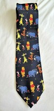 Disney Winnie the Pooh + Friends TIE Necktie Tigger Piglet Rabbit Eeyore  BLACK picture