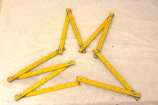 Antique Wooden Carpenters Folding Measuring Ruler picture